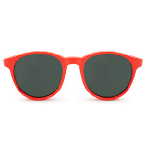 red rimmed sunglases.