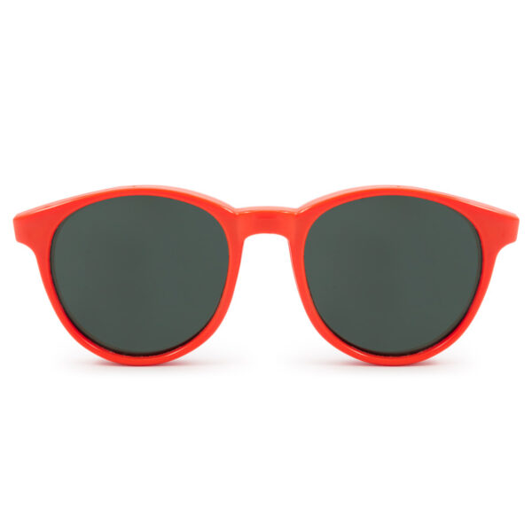 red rimmed sunglases.